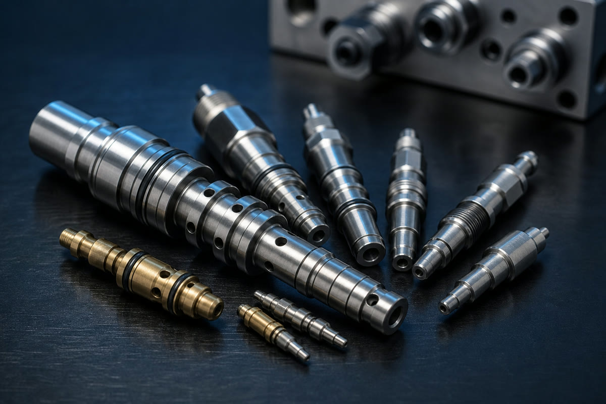 Valve Cores & Stems: CNC precision part forms